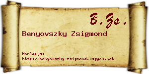 Benyovszky Zsigmond névjegykártya