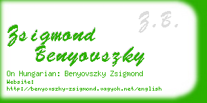 zsigmond benyovszky business card